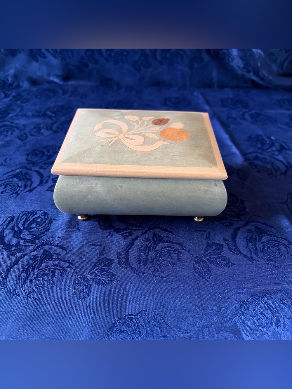 Vintage Ruege Wood Inlay Romance Music Box